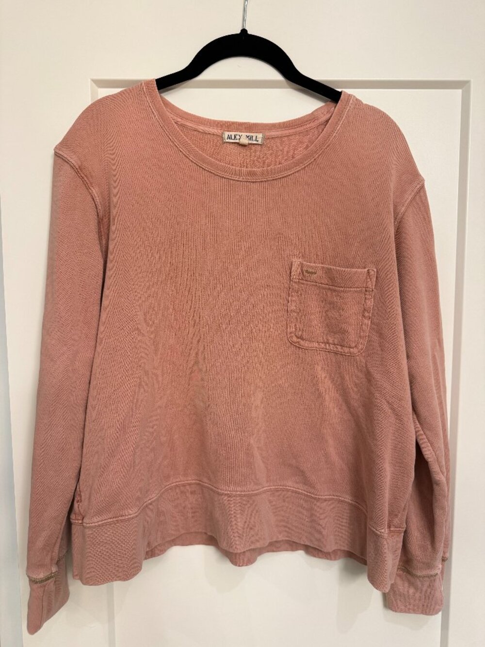 Alex Mill Lightweight Terry Sweatshirt in Dust Rose - Size M
